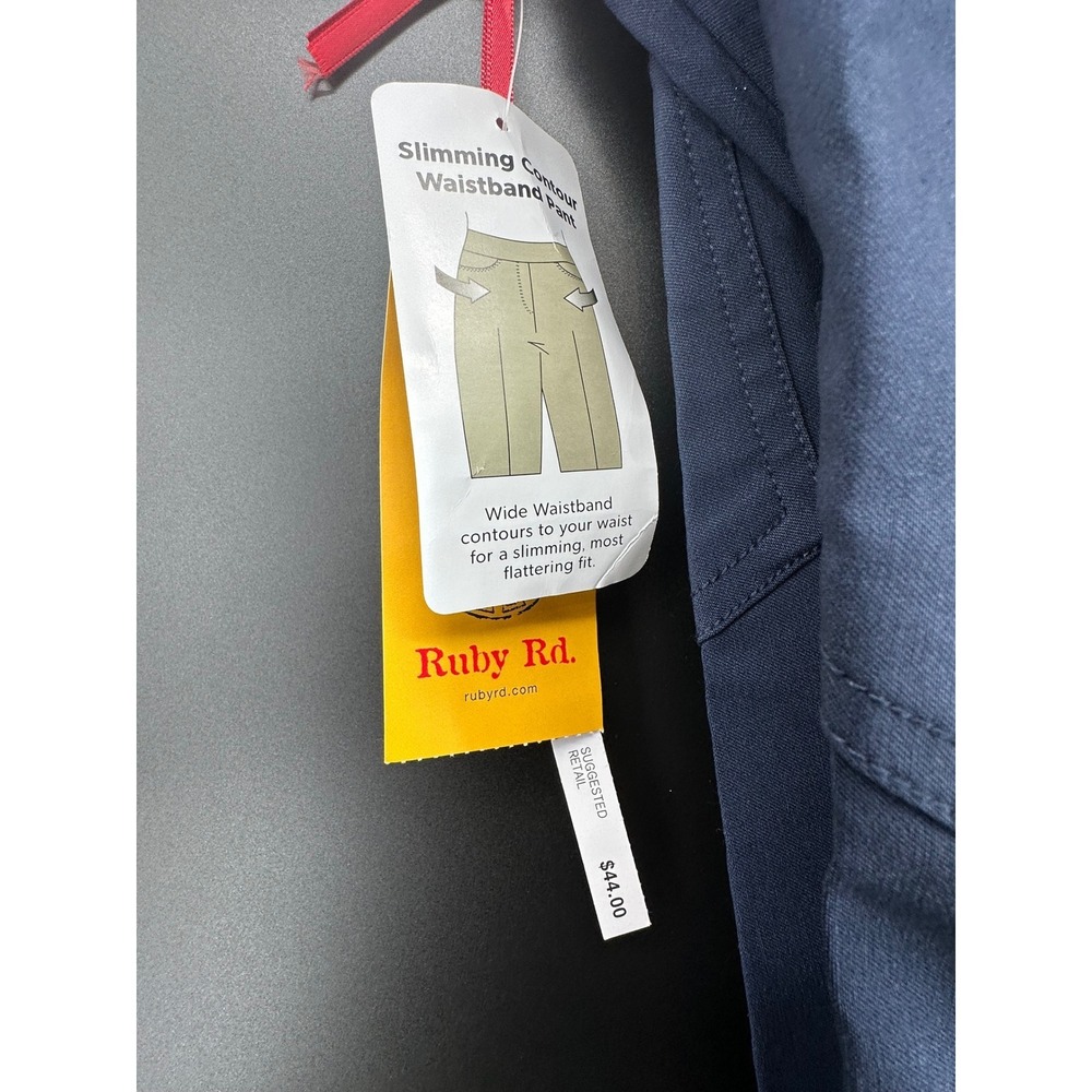 Ruby‎ Rd. Women's Pull-on Solar Millennium Tech Super Stretch Pant NAVY BLUE - Picture 8 of 9
